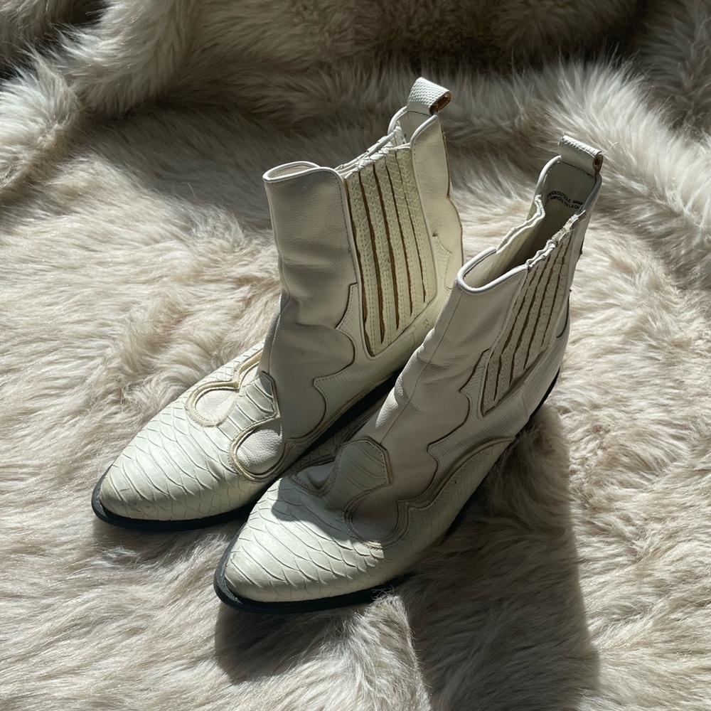 Free People Cream Western Boots - Picture 4 of 7